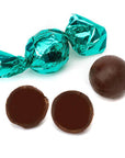 Madelaine Aqua Green Foiled Dark Chocolate Truffles: 30-Piece Tub - Candy Warehouse