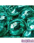 Madelaine Aqua Green Foiled Dark Chocolate Truffles: 30-Piece Tub - Candy Warehouse