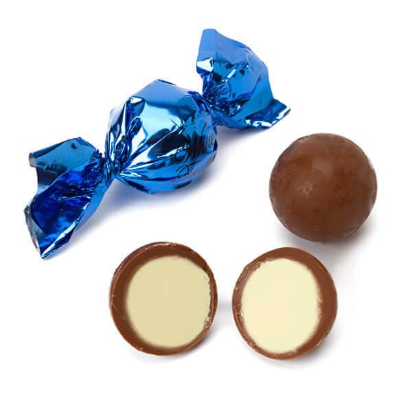 Madelaine Blue Foiled White Chocolate Filled Truffles: 30-Piece Tub - Candy Warehouse