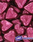 Madelaine Burgundy Foiled High Cocoa Content Dark Chocolate Hearts: 5LB Bag - Candy Warehouse