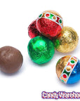 Madelaine Christmas Foiled Milk Chocolate Balls 2-Ounce Mesh Bags: 24-Piece Tub