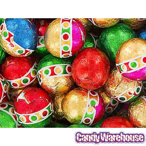 Madelaine Christmas Foiled Milk Chocolate Balls: 5LB Bag - Candy Warehouse