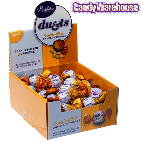 Madelaine Duets Peanut Butter &amp; Caramel Filled Chocolate Truffles: 48-Piece Box - Candy Warehouse