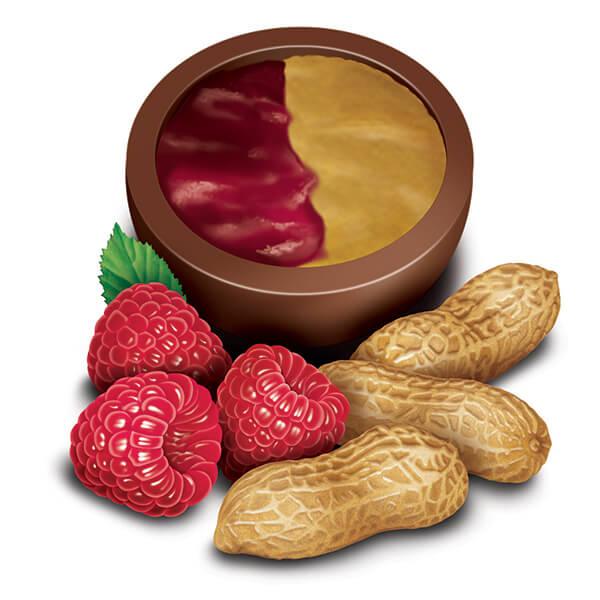 Madelaine Duets Peanut Butter & Raspberry Filled Chocolate Truffles: 40-Piece Box - Candy Warehouse