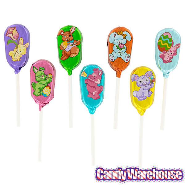 Madelaine Easter Foiled Milk Chocolate Lollipops: 36-Piece Display - Candy Warehouse