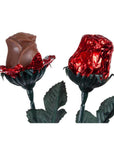 Madelaine Foiled 1/2-Ounce Solid Milk Chocolate Roses - Red: 12-Piece Box - Candy Warehouse