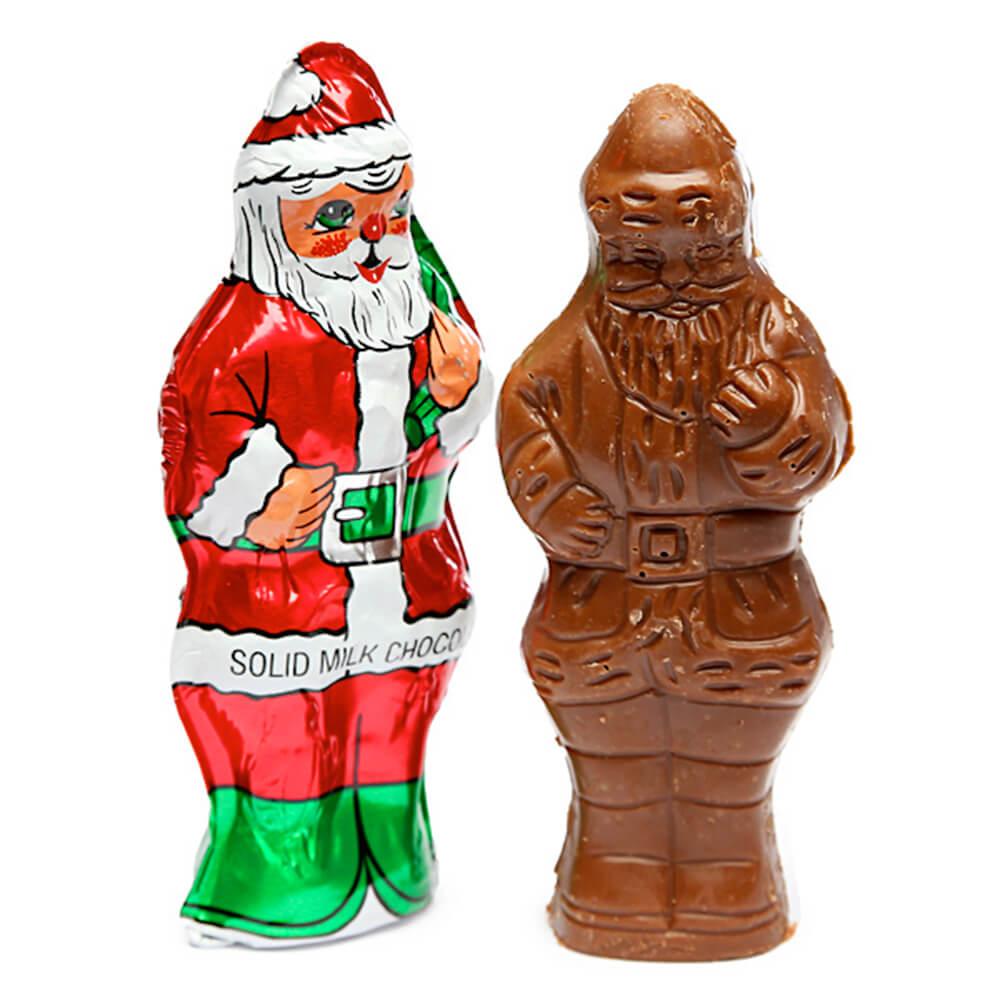 Madelaine Foiled 2-Ounce Solid Milk Chocolate Santas: 24-Piece Display - Candy Warehouse