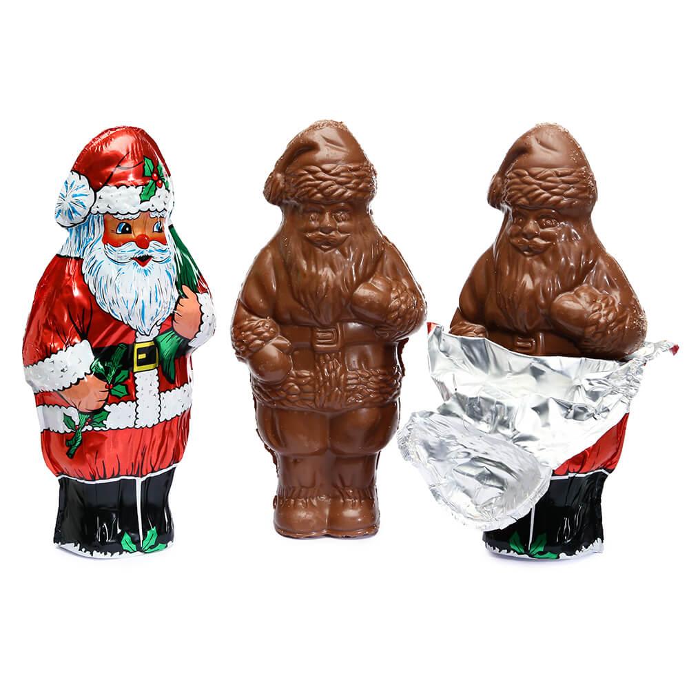 Madelaine Foiled 8-Ounce Milk Chocolate Santas: 3-Piece Set