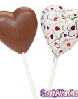 Madelaine Foiled Chocolate Heart Pops: 24-Piece Display - Candy Warehouse