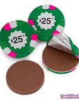 Madelaine Foiled Chocolate Poker Chips - $5 and $25 Designs: 36-Piece Rack - Candy Warehouse