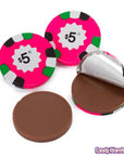 Madelaine Foiled Chocolate Poker Chips - $5 and $25 Designs: 36-Piece Rack - Candy Warehouse