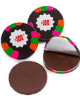 Madelaine Foiled Dark Chocolate Mint Poker Chips - $100 Black: 5LB Bag - Candy Warehouse