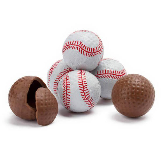 Madelaine Foiled Milk Chocolate 1.5Inch Sports Balls Candy Baseballs