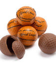 Madelaine Foiled Milk Chocolate 1.5-Inch Sports Balls Candy - Basketballs: 36-Piece Tub