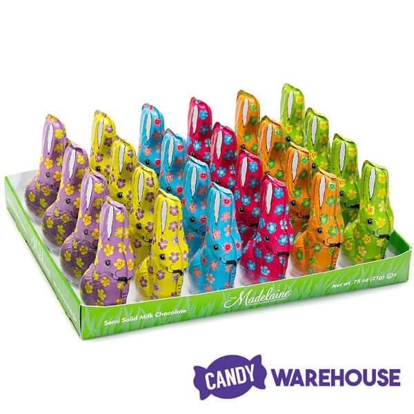 Madelaine Foiled Milk Chocolate 3/4-Ounce Fancy Easter Bunnies: 24-Piece Display