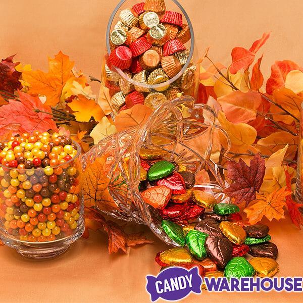 Madelaine Foiled Milk Chocolate Autumn Leaves Candy: 5LB Bag - Candy Warehouse