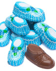 Madelaine Foiled Milk Chocolate Baby Booties - Boy: 64-Piece Box - Candy Warehouse