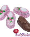 Madelaine Foiled Milk Chocolate Baby Booties - Girl: 64-Piece Box