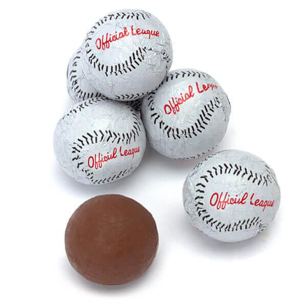 Madelaine Foiled Milk Chocolate Baseballs: 5LB Bag