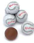 Madelaine Foiled Milk Chocolate Baseballs: 5LB Bag