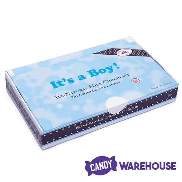 Madelaine Foiled Milk Chocolate Cigars - Boy: 24-Piece Box - Candy Warehouse