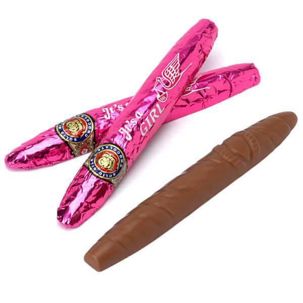 Madelaine Foiled Milk Chocolate Cigars - Girl: 24-Piece Box - Candy Warehouse