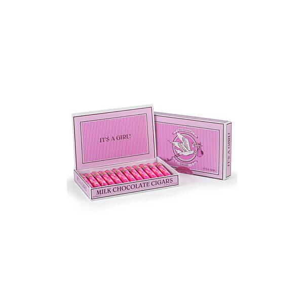 Madelaine Foiled Milk Chocolate Cigars - Girl: 24-Piece Box - Candy Warehouse