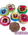 Madelaine Foiled Milk Chocolate Flower Wafers - Pansies: 5LB Bag - Candy Warehouse