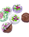 Madelaine Foiled Milk Chocolate Flower Wafers - Violets: 5LB Bag