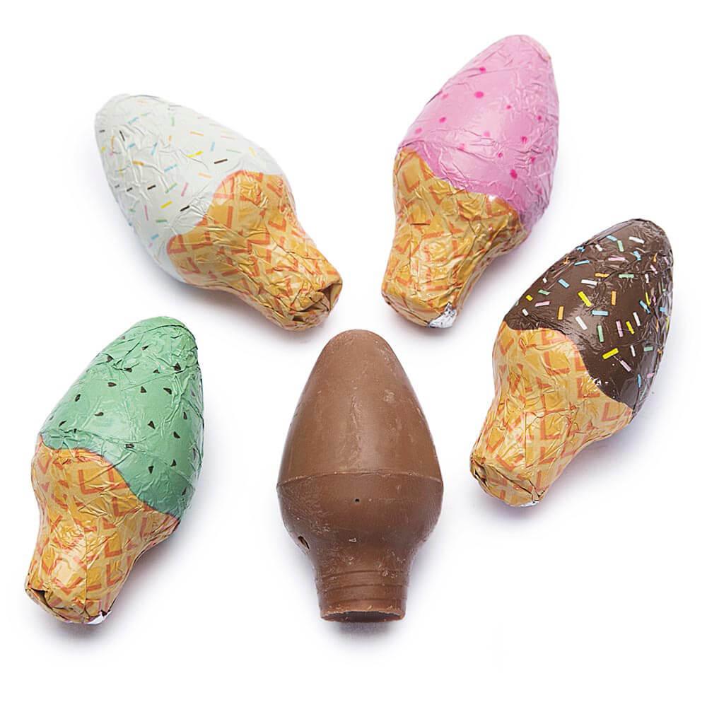 Madelaine Foiled Milk Chocolate Ice Cream Cones: 45-Piece Tub - Candy Warehouse