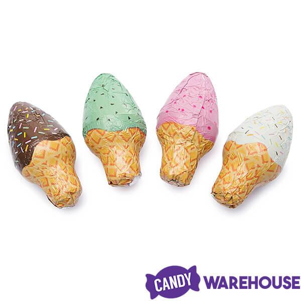 Madelaine Foiled Milk Chocolate Ice Cream Cones: 45-Piece Tub - Candy Warehouse