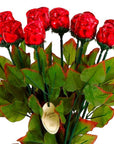 Madelaine Foiled Milk Chocolate Long Stem Roses - Red: 12-Piece Bunch - Candy Warehouse