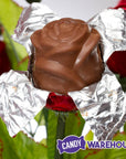 Madelaine Foiled Milk Chocolate Long Stem Roses - Red: 12-Piece Bunch - Candy Warehouse