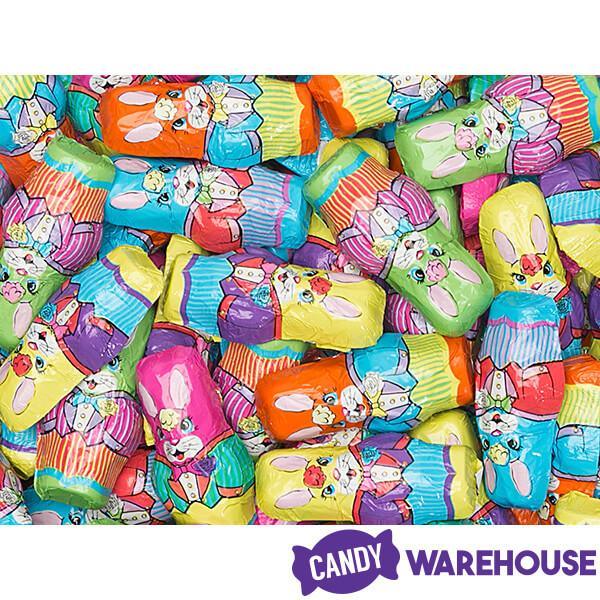 Madelaine Foiled Milk Chocolate Mini Bunnies Easter Candy: 5LB Bag - Candy Warehouse