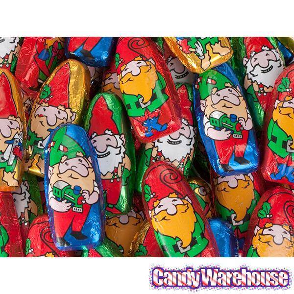 Madelaine Foiled Milk Chocolate Mini Santas & Elves Christmas Candy: 5LB Bag