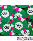 Madelaine Foiled Milk Chocolate Poker Chips - $25 Green: 5LB Bag - Candy Warehouse