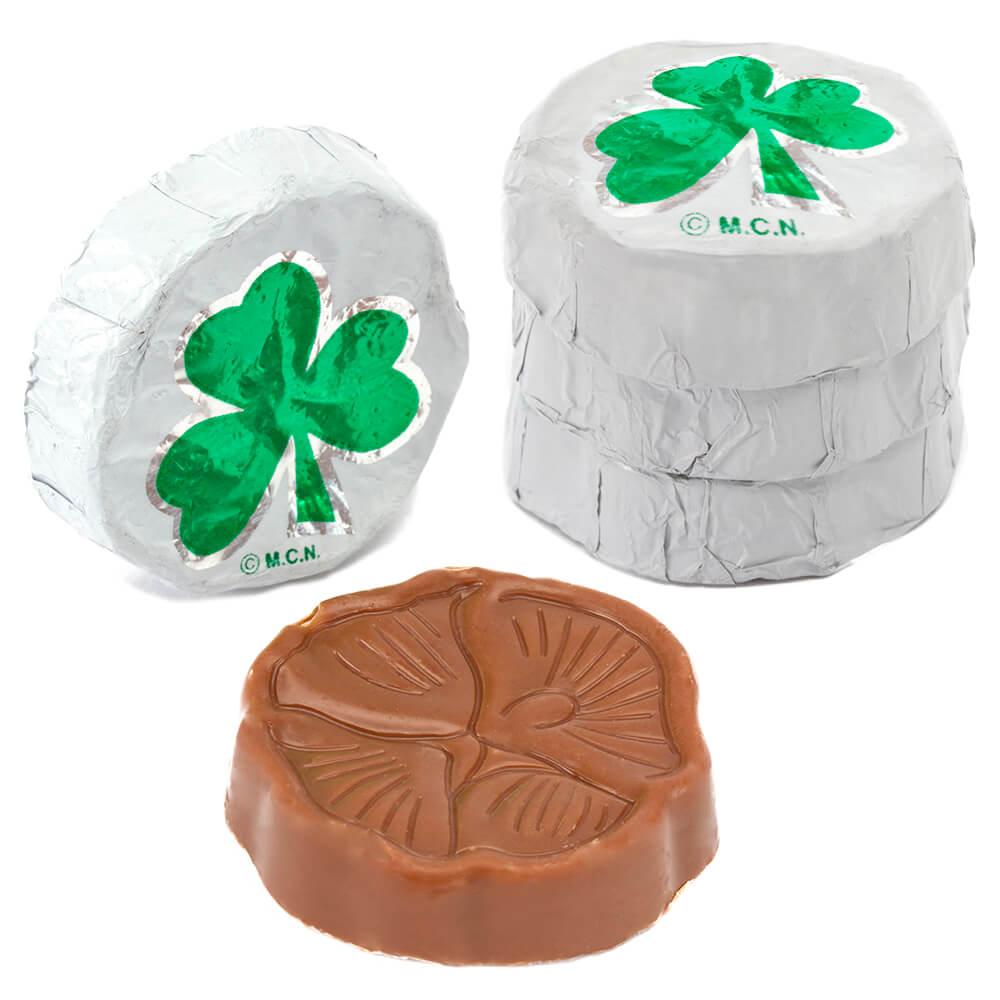 Madelaine Foiled Milk Chocolate Shamrock Clovers: 5LB Bag