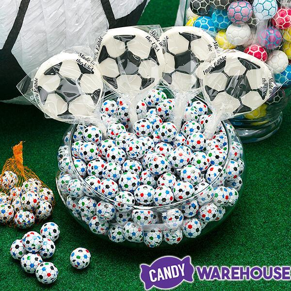 Madelaine Foiled Milk Chocolate Soccer Balls: 5LB Bag - Candy Warehouse