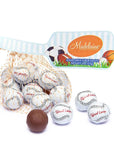 Madelaine Foiled Milk Chocolate Sports Balls 2-Ounce Mesh Bags - Baseball: 24-Piece Tub