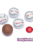 Madelaine Foiled Milk Chocolate Sports Balls 2-Ounce Mesh Bags - Baseball: 24-Piece Tub