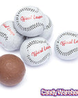 Madelaine Foiled Milk Chocolate Sports Balls 2-Ounce Mesh Bags - Baseball: 24-Piece Tub