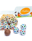 Madelaine Foiled Milk Chocolate Sports Balls 2-Ounce Mesh Bags - Soccer: 24-Piece Tub - Candy Warehouse