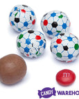 Madelaine Foiled Milk Chocolate Sports Balls 2-Ounce Mesh Bags - Soccer: 24-Piece Tub - Candy Warehouse