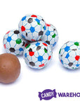 Madelaine Foiled Milk Chocolate Sports Balls 2-Ounce Mesh Bags - Soccer: 24-Piece Tub - Candy Warehouse