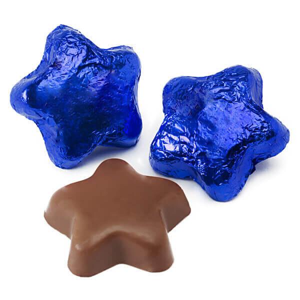 Madelaine Foiled Milk Chocolate Stars - Blue: 5LB Bag - Candy Warehouse