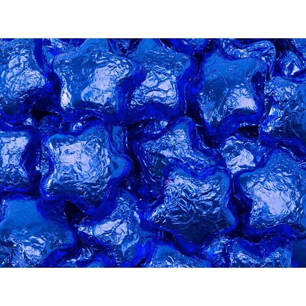 Madelaine Foiled Milk Chocolate Stars - Blue: 5LB Bag - Candy Warehouse