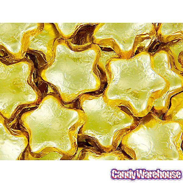 Madelaine Foiled Milk Chocolate Stars - Gold: 5LB Bag - Candy Warehouse