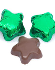 Madelaine Foiled Milk Chocolate Stars - Green: 5LB Bag