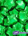 Madelaine Foiled Milk Chocolate Stars - Green: 5LB Bag