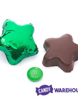 Madelaine Foiled Milk Chocolate Stars - Green: 5LB Bag